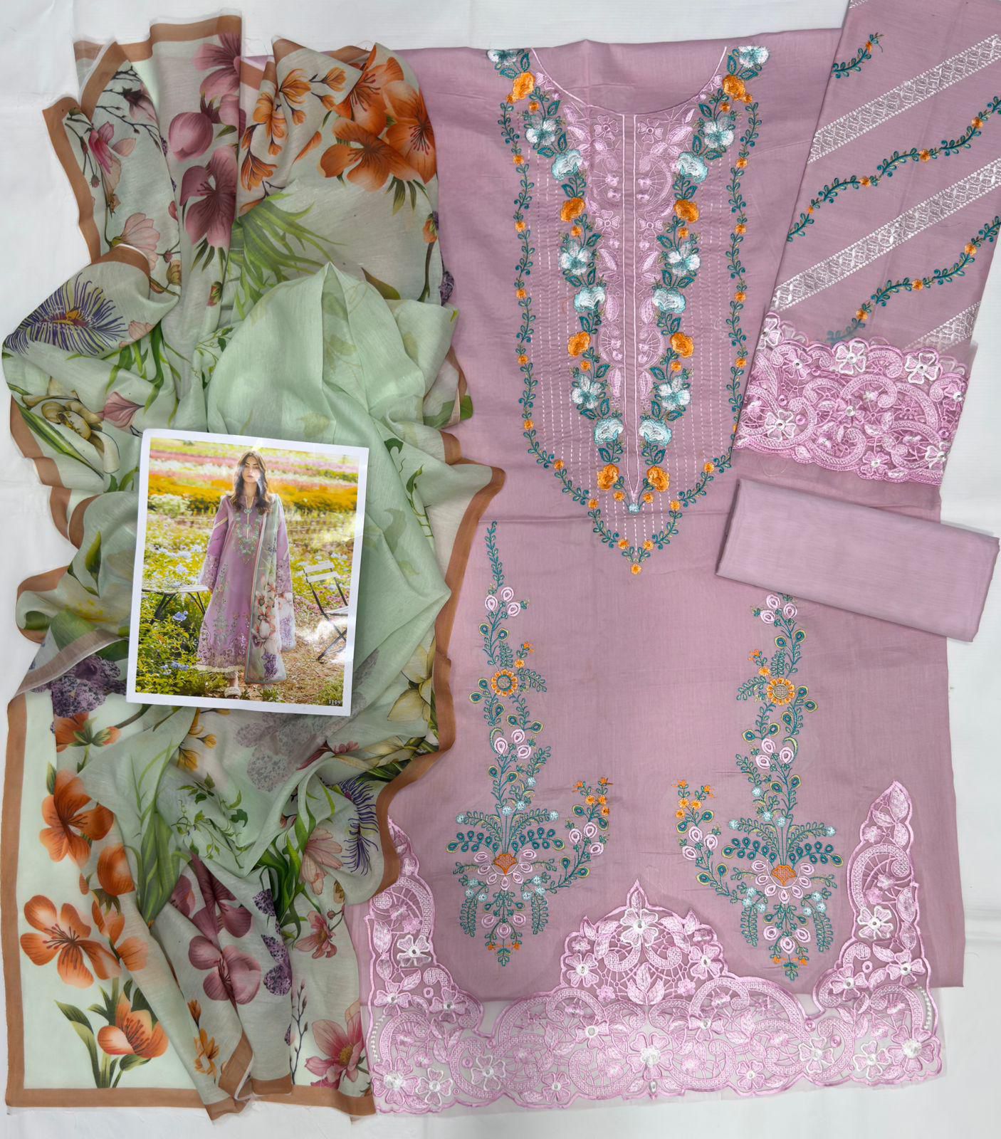 Designer ZARA Shajahan Luxury Lawn Suit – Embroidered & Unstitched 3-Piece