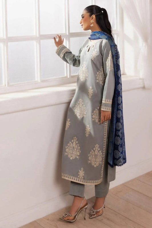 Elegant Grey Embroidered Tunic Set