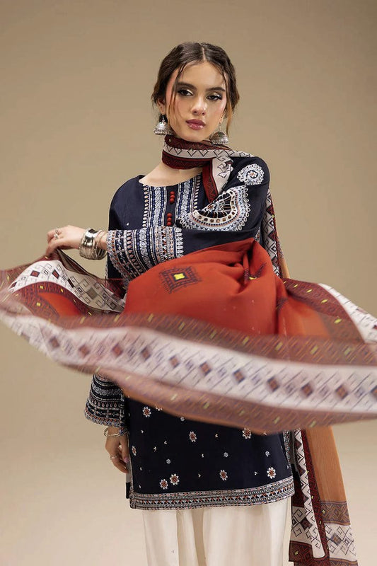 Navy Embroidered Tunic Set