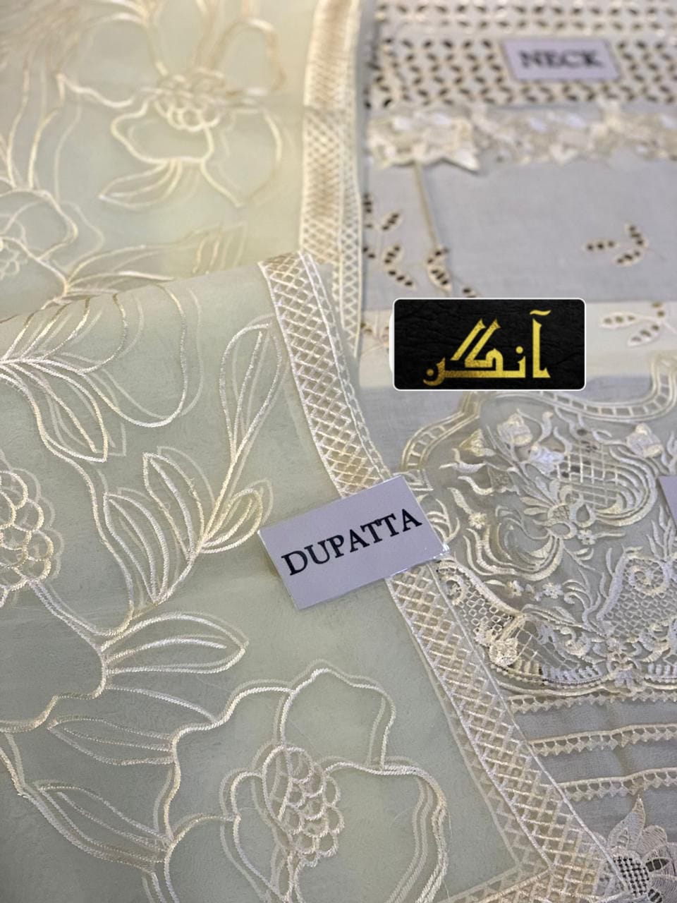 Off-White Cutwork Tunic Set