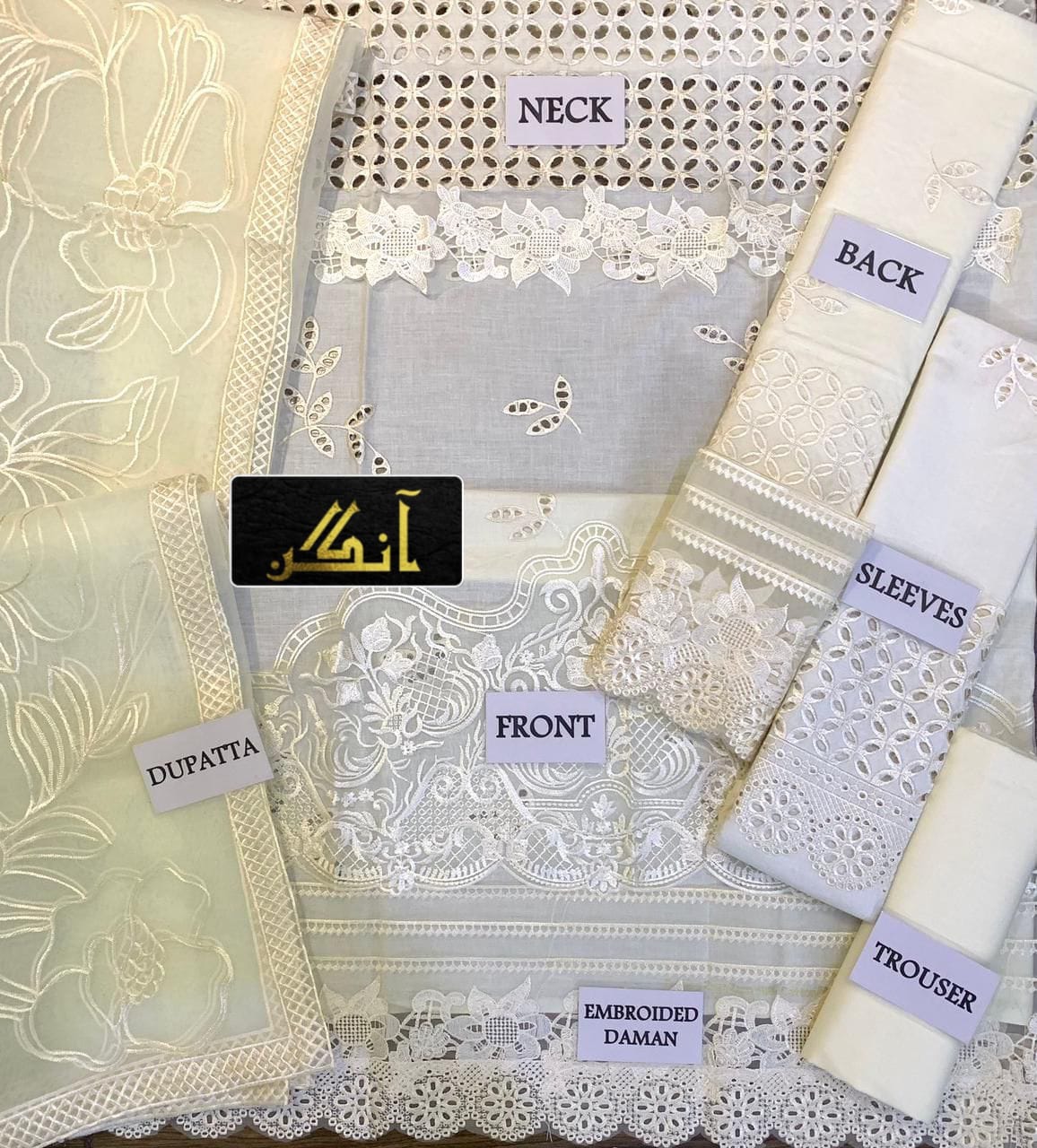 Off-White Cutwork Tunic Set