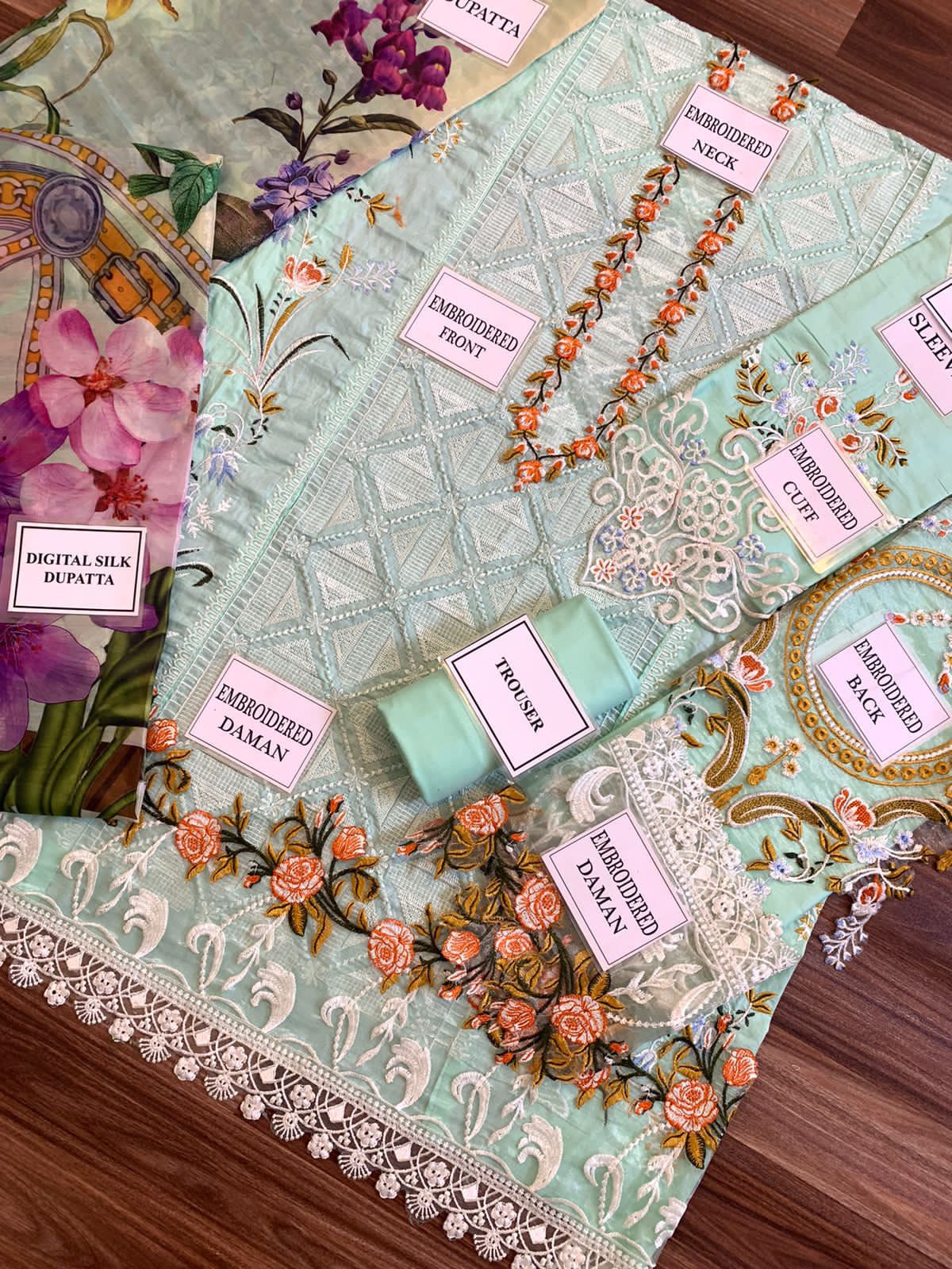 Mint Green Cutwork Tunic Set