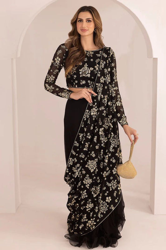 Luxury Embroidered Saree – Party & Wedding Wear | EllaCollection