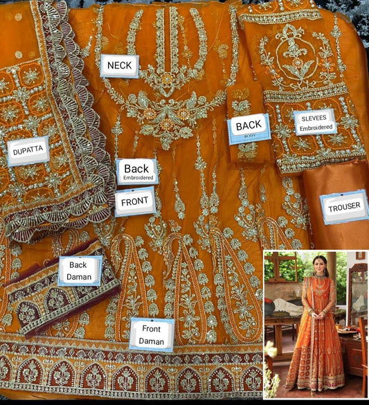 Luxury Heavy Embroidered Anarkali Dress – Wedding & Festive Wear | EllaCollection