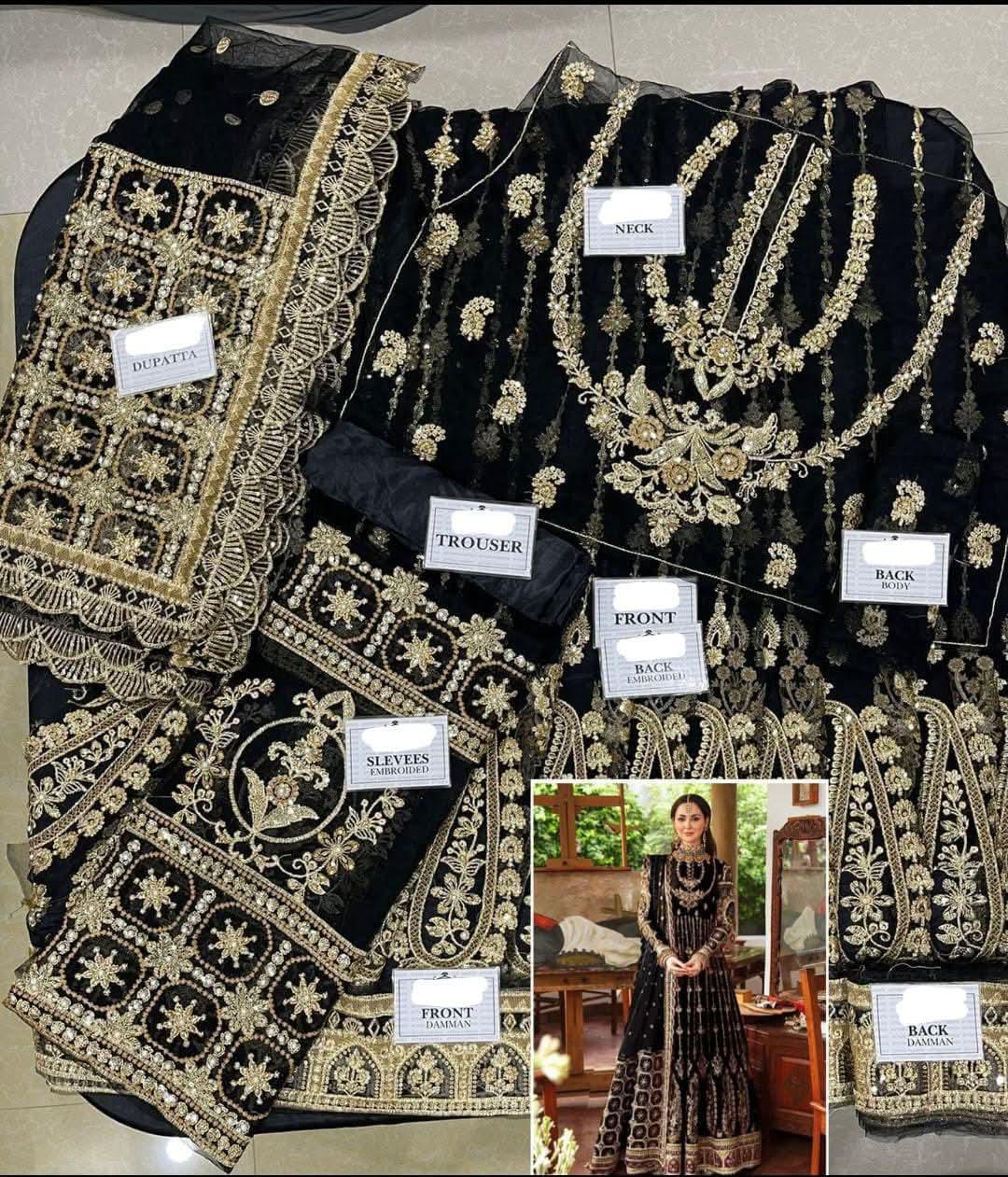 Luxury Heavy Embroidered Anarkali Dress – Wedding & Festive Wear | EllaCollection
