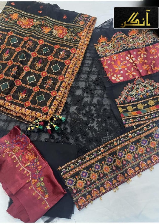 Crimson Gold Zari Tunic Set