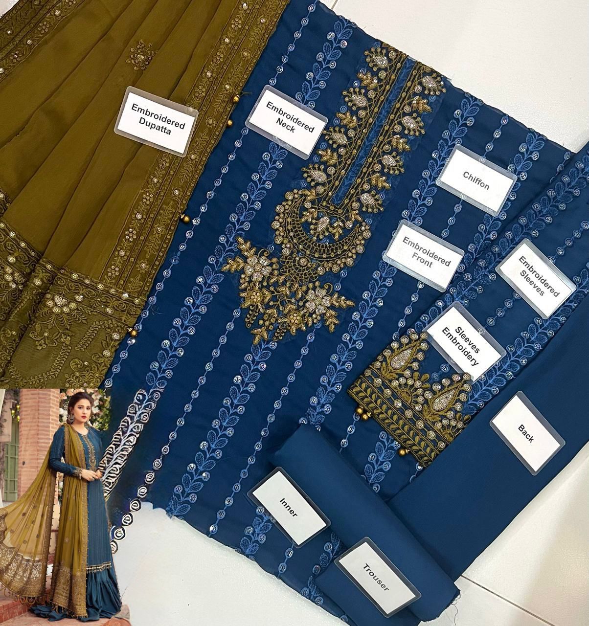 Saffron Gold Embroidered Tunic Set