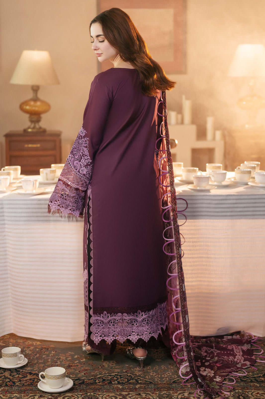QALAMQAR Lawn Embroidered Luxury Patch Work Unstitched 3 Piece