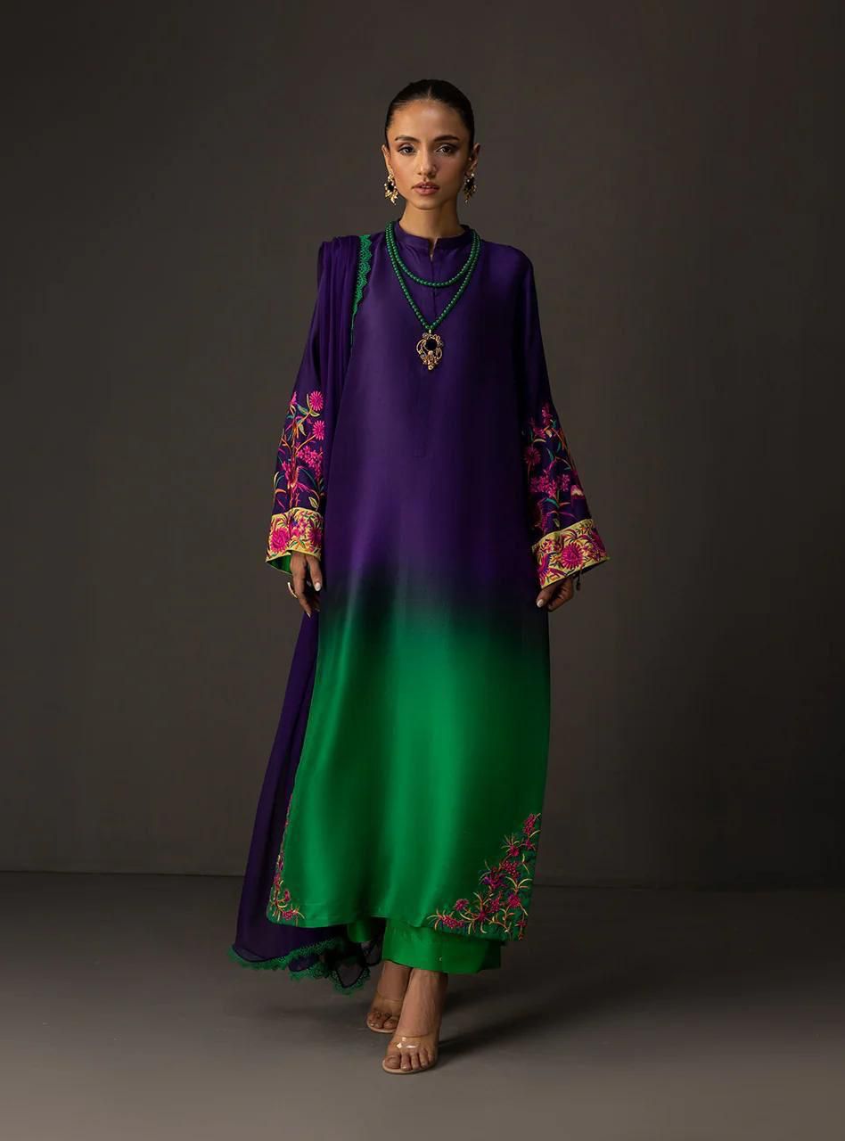 Blue Gradient Tunic Set