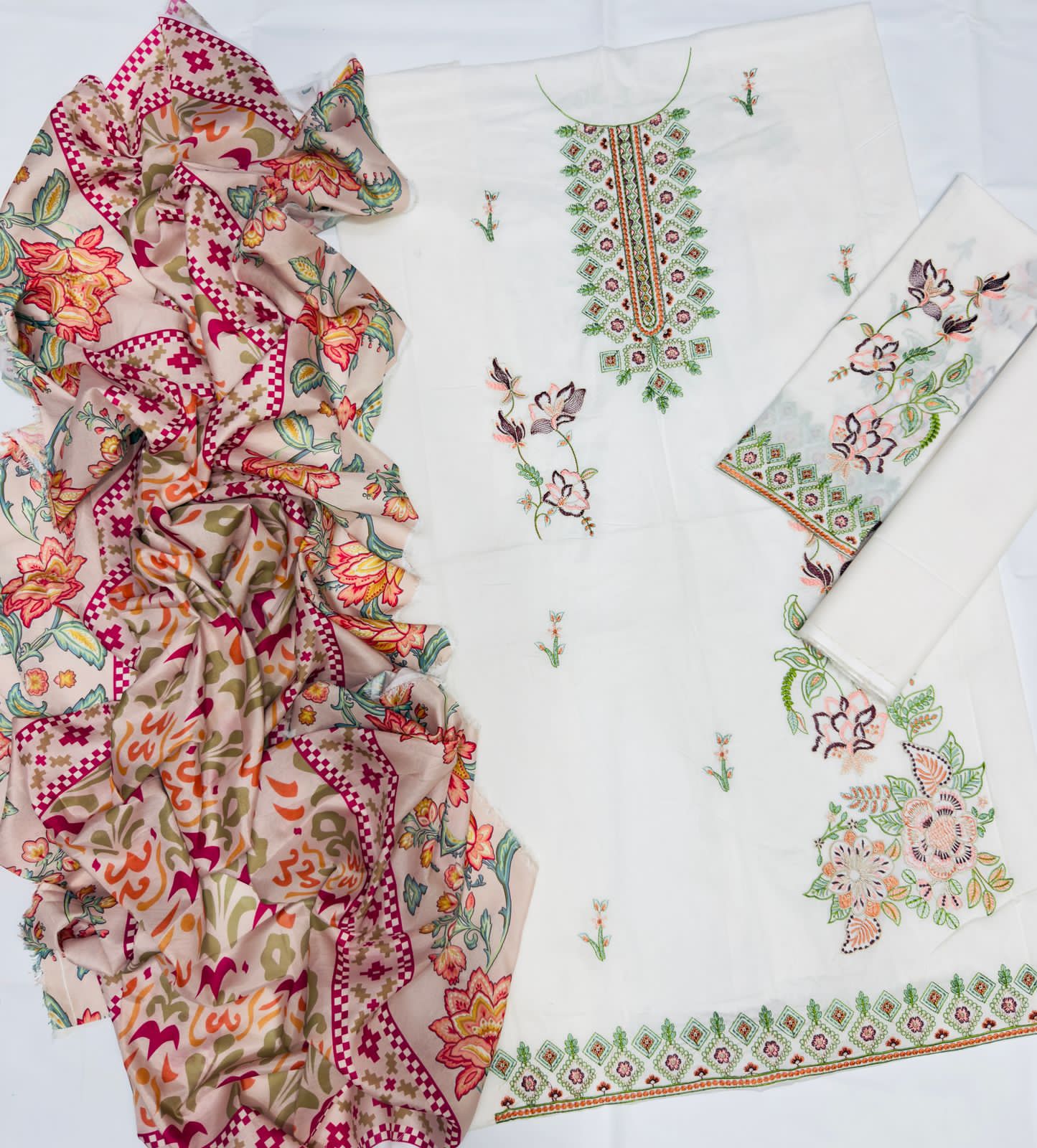 Lawn Embroidered Luxury Patch Work Unstitched 3 Piece - EllaCollection