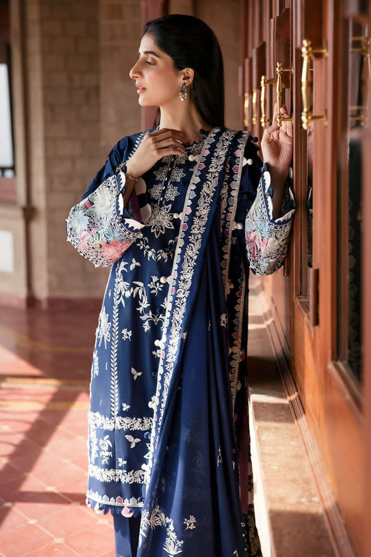 Navy Blue Embroidered Tunic Set
