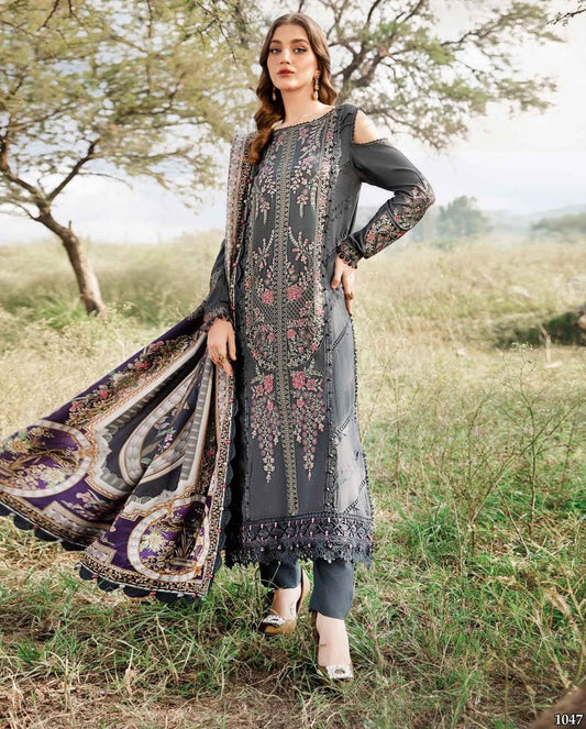 Charcoal Grey Cold-Shoulder Tunic Set