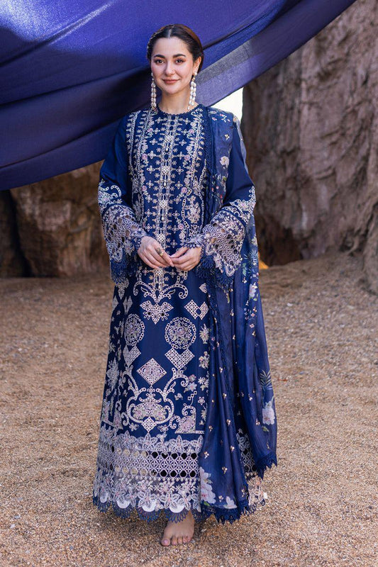Navy Embroidered Lace Tunic Set