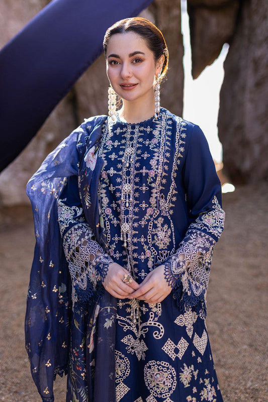Navy Embroidered Lace Tunic Set