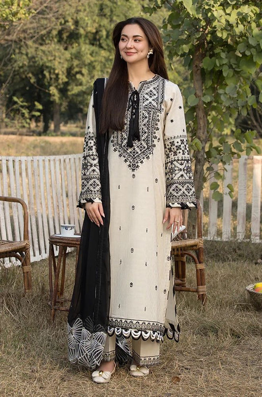Cream Embroidered Tunic Set