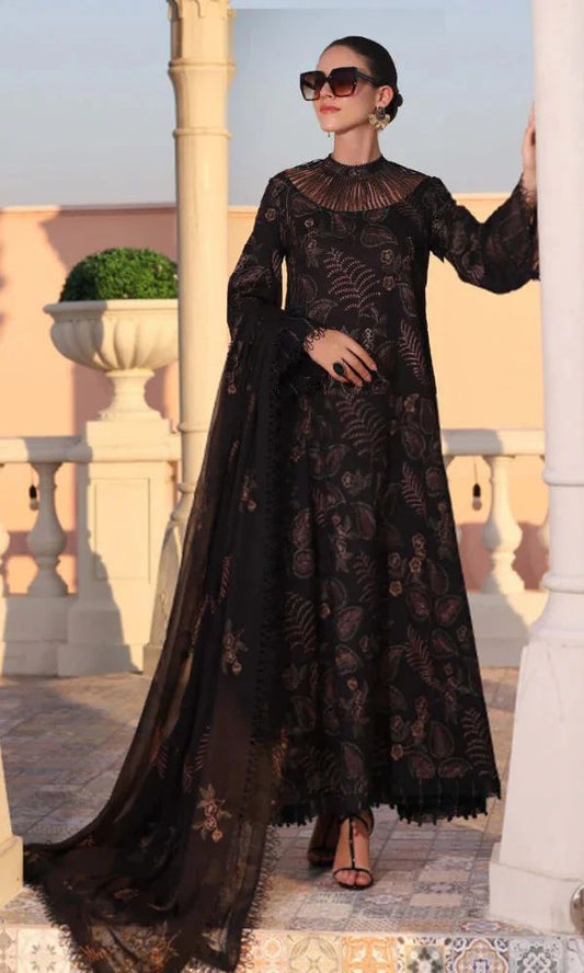 Mustard Black Embroidered Tunic Set