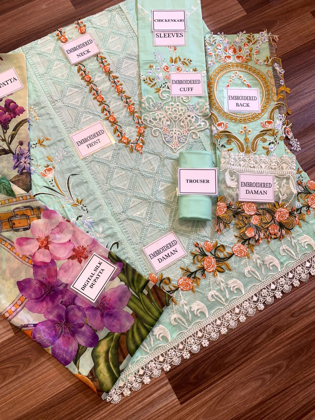 Mint Green Cutwork Tunic Set