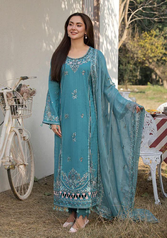 Teal Embroidered Tunic Set