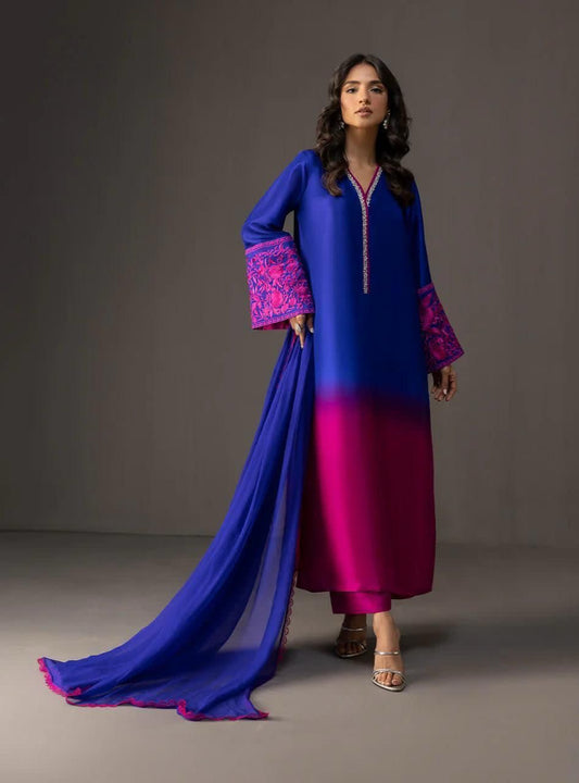Blue Gradient Tunic Set